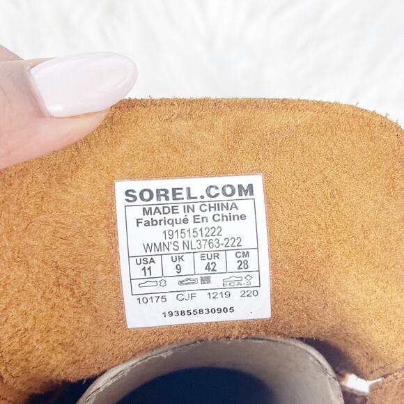 Sorel Brown Joan of Arctic Wedge II Leather Boot In Kettle Iced Tea 11 NEW - Picture 6 of 6